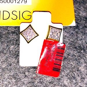 10k gold vermeil genuine REAL DIAMOND earrings NOT CZ best gift ever huge sale